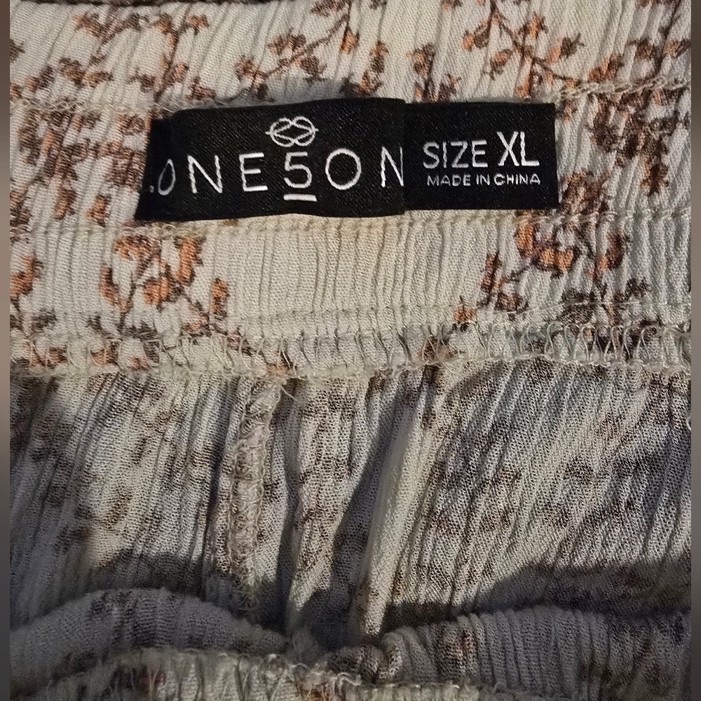 One 5 One L Patterned Wide-Leg Pants - Picture 2 of 4